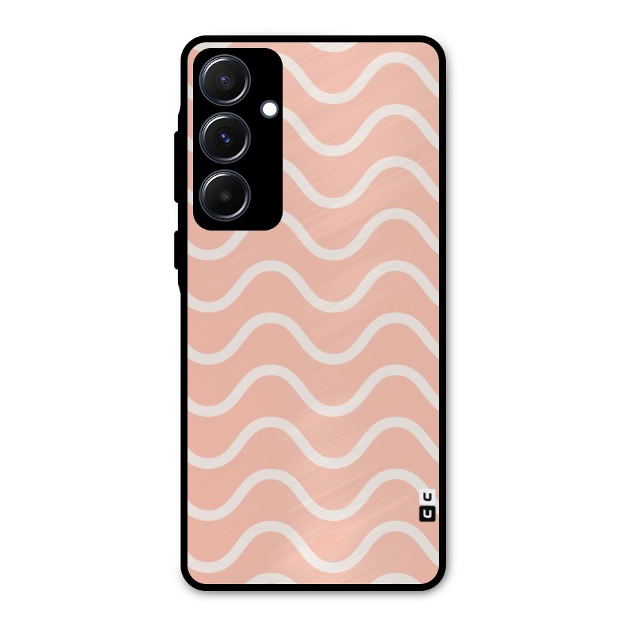 Pastel Peach Waves Metal Back Case for Galaxy A55