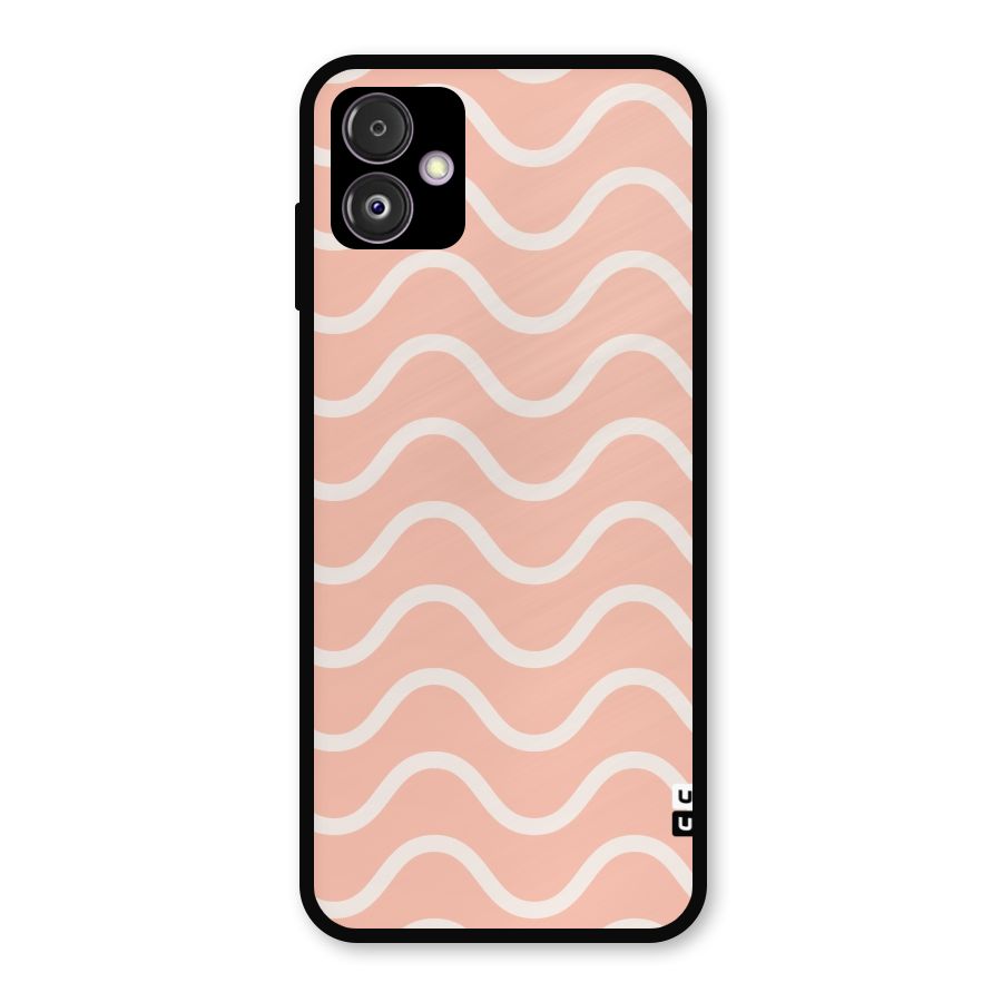 Pastel Peach Waves Metal Back Case for Galaxy F14