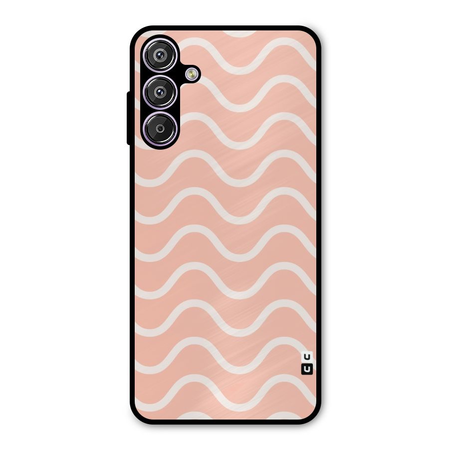 Pastel Peach Waves Metal Back Case for Galaxy F15