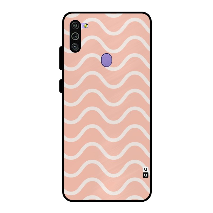 Pastel Peach Waves Metal Back Case for Galaxy M11