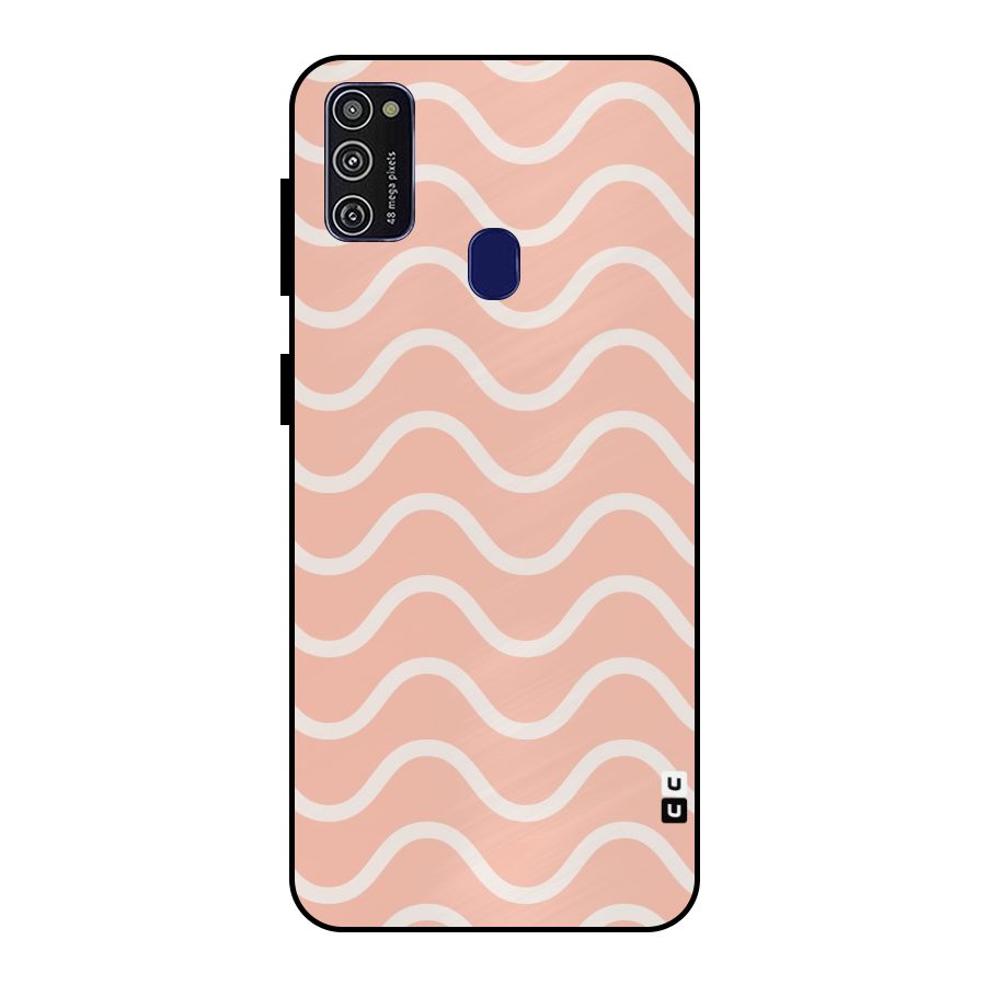 Pastel Peach Waves Metal Back Case for Galaxy M30s