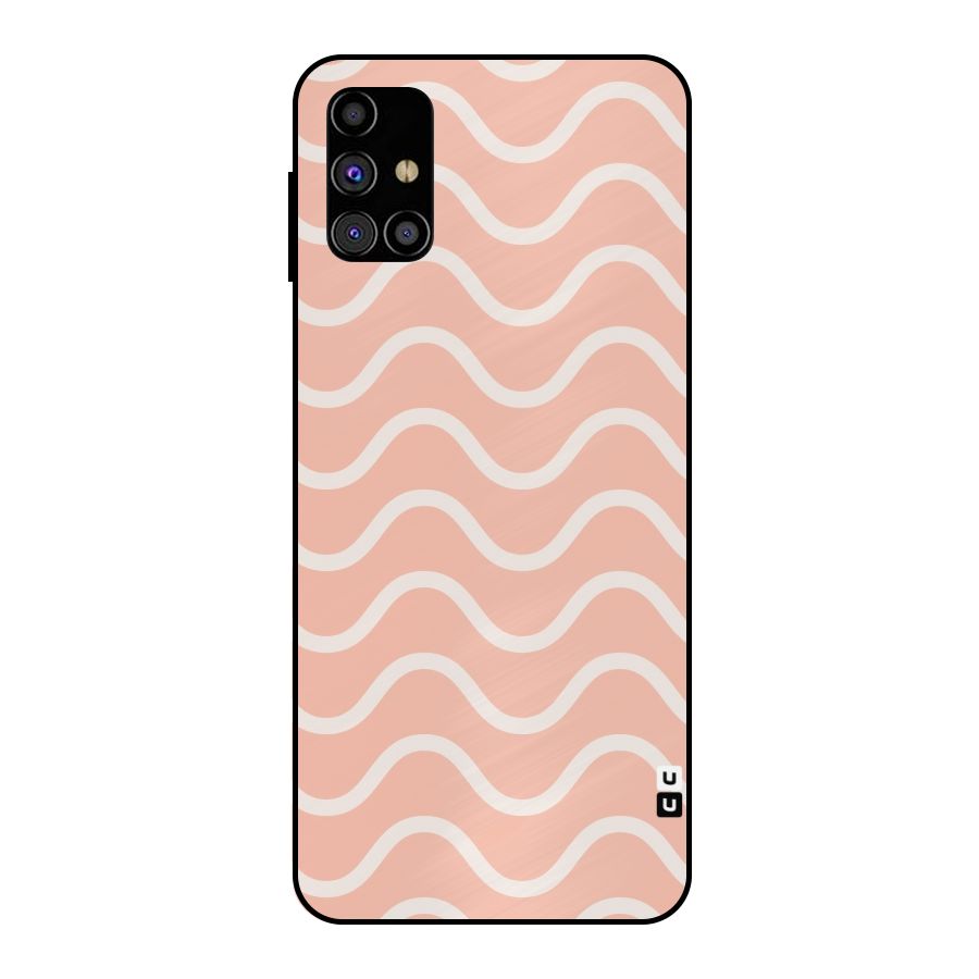 Pastel Peach Waves Metal Back Case for Galaxy M31s