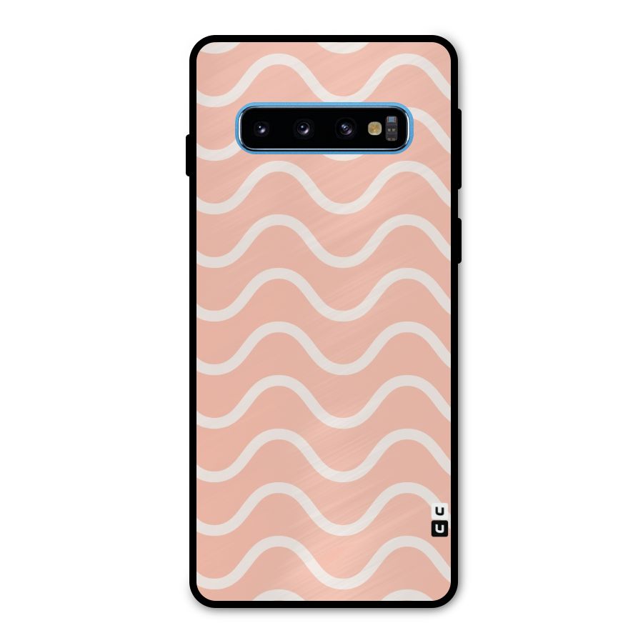 Pastel Peach Waves Metal Back Case for Galaxy S10