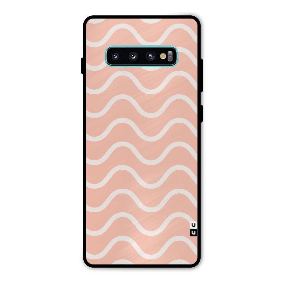 Pastel Peach Waves Metal Back Case for Galaxy S10 Plus
