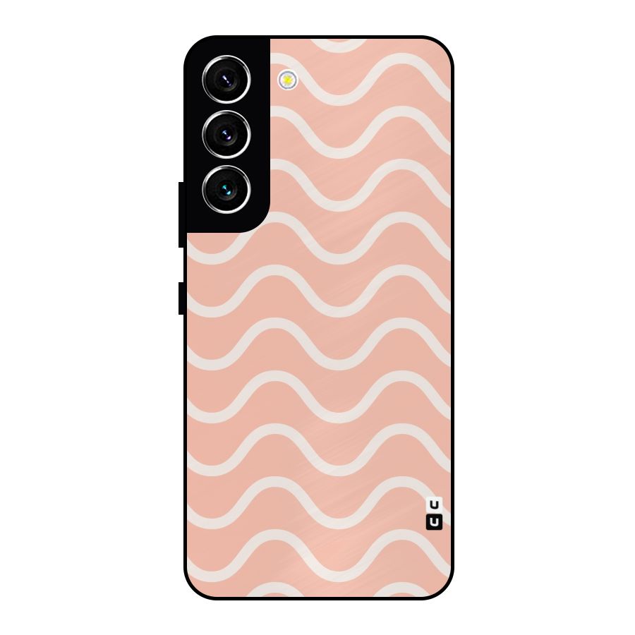 Pastel Peach Waves Metal Back Case for Galaxy S22 5G