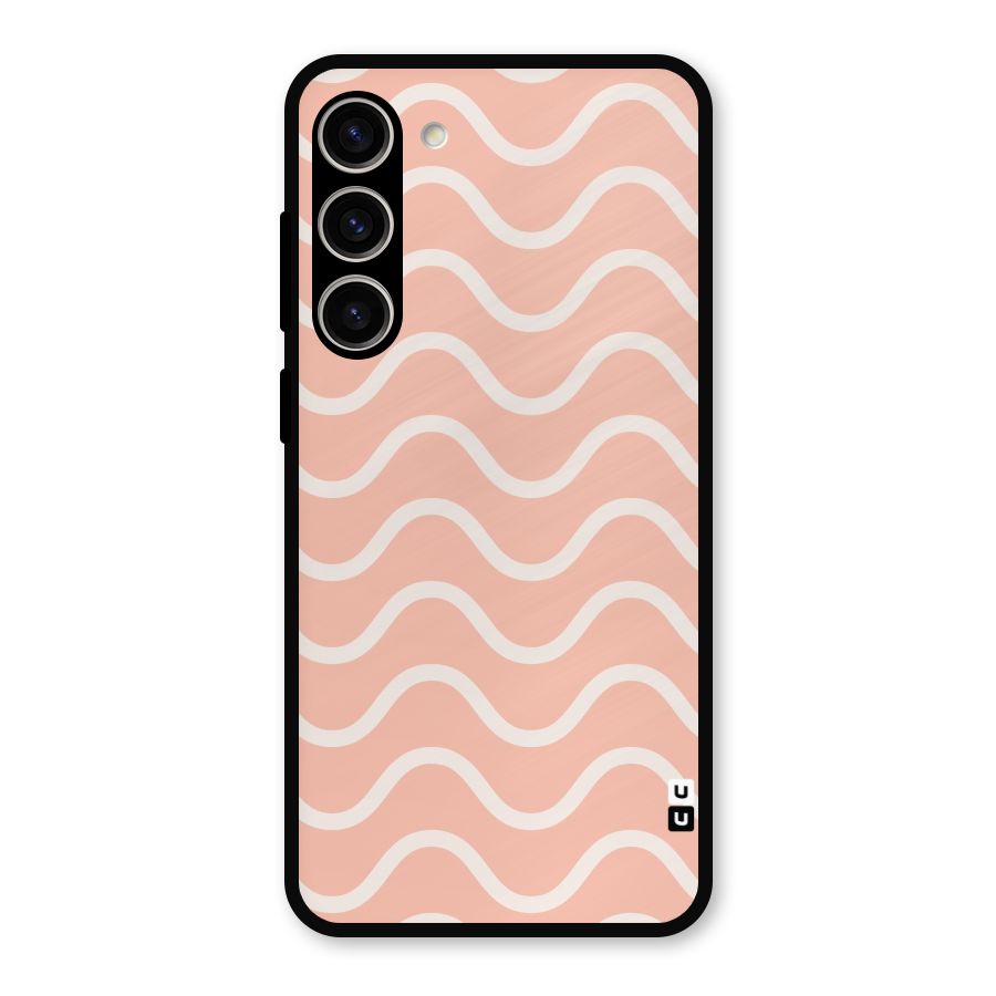 Pastel Peach Waves Metal Back Case for Galaxy S23 Plus