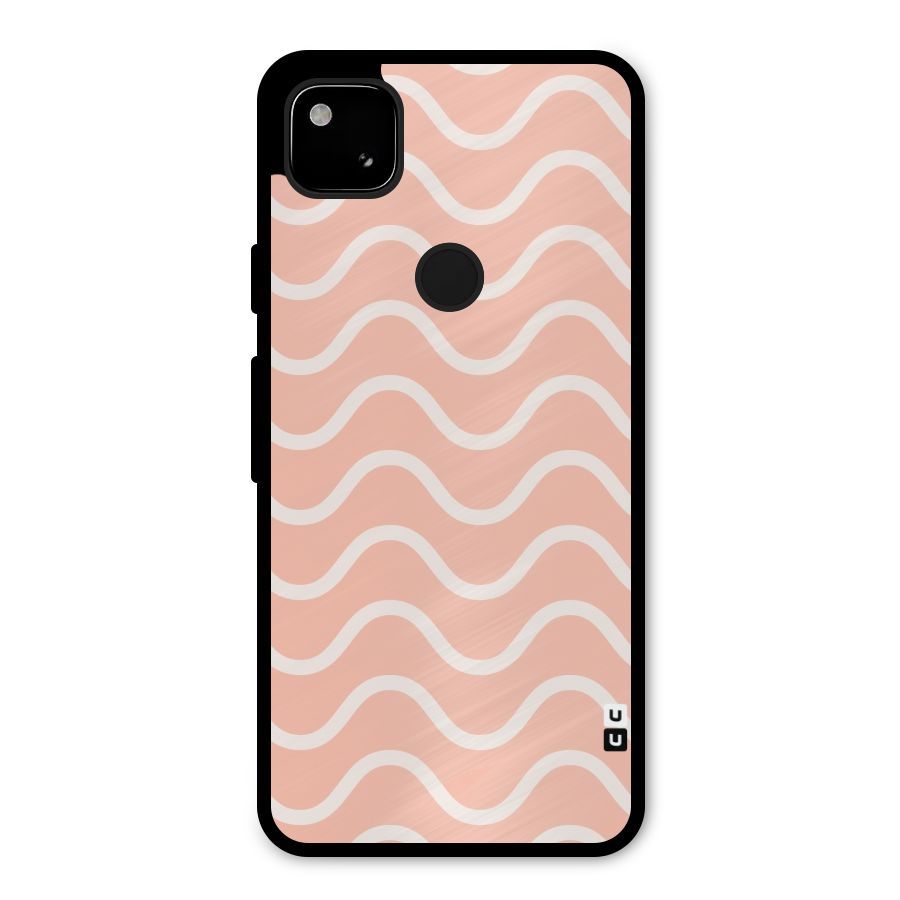 Pastel Peach Waves Metal Back Case for Google Pixel 4a