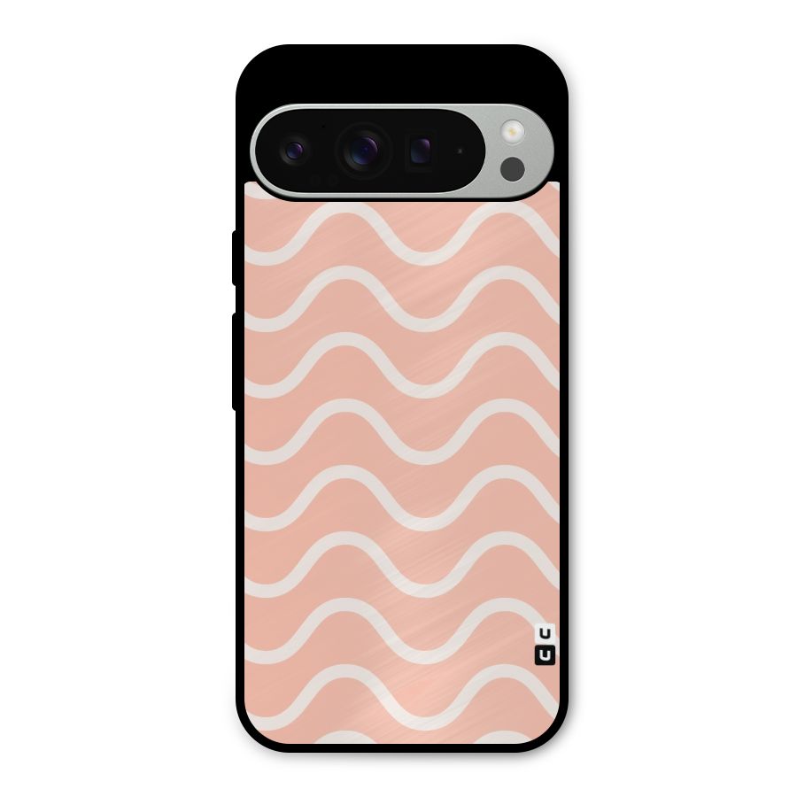 Pastel Peach Waves Metal Back Case for Google Pixel 9 Pro XL
