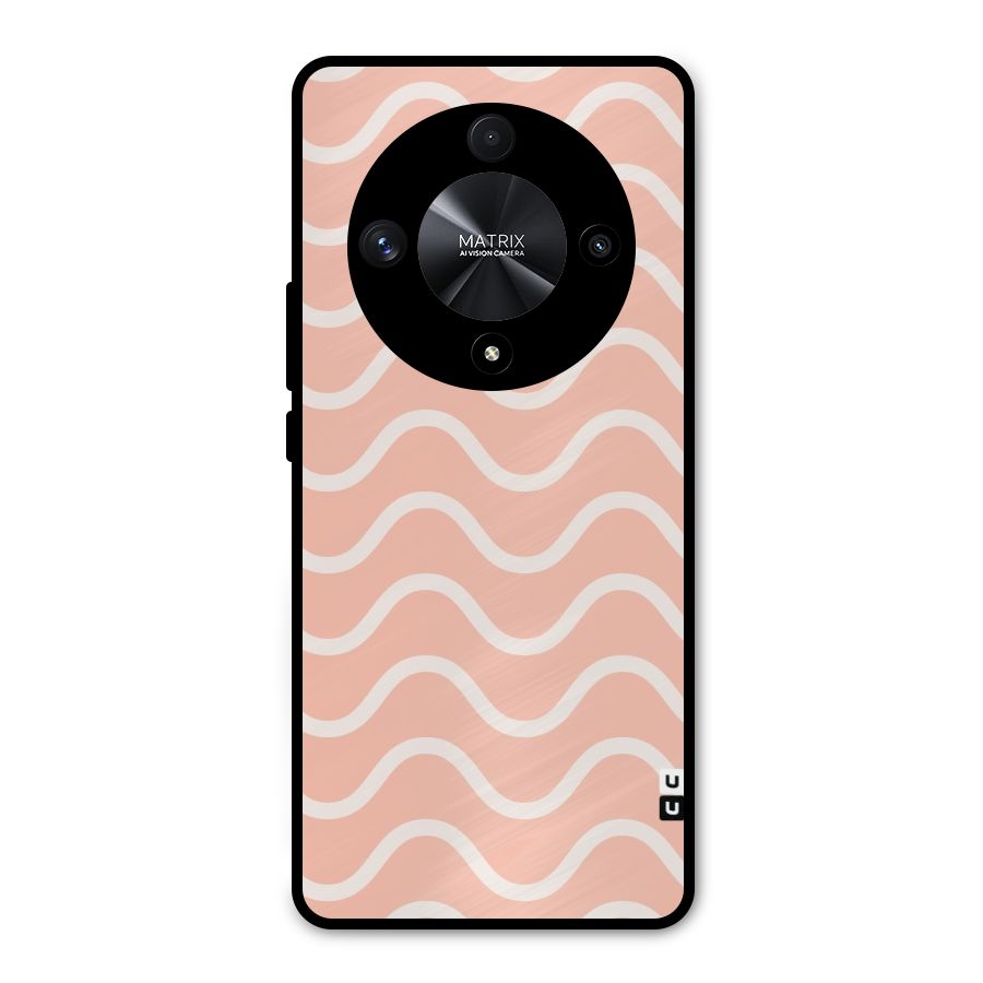 Pastel Peach Waves Metal Back Case for Honor X9b