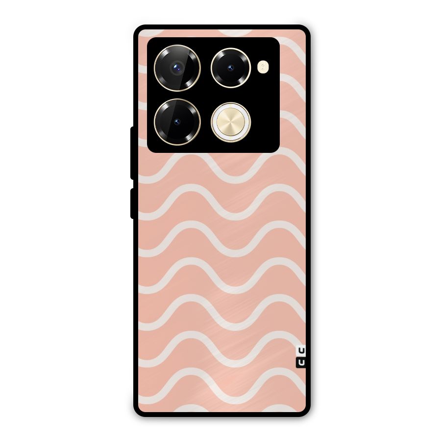 Pastel Peach Waves Metal Back Case for Infinix Note 40 Pro