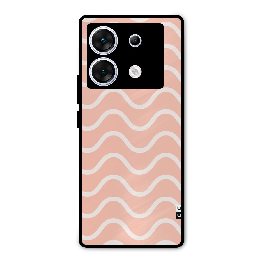 Pastel Peach Waves Metal Back Case for Infinix Zero 30 5G