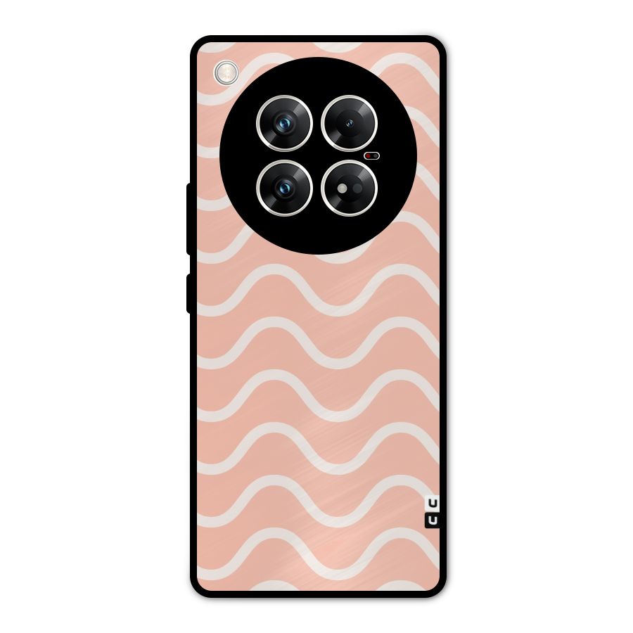 Pastel Peach Waves Metal Back Case for Infinix Zero 40 5G