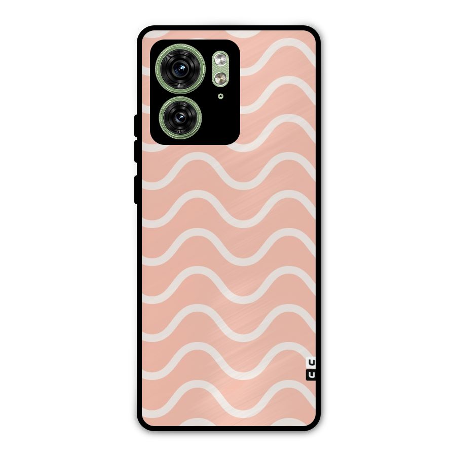 Pastel Peach Waves Metal Back Case for Motorola Edge 40 5G