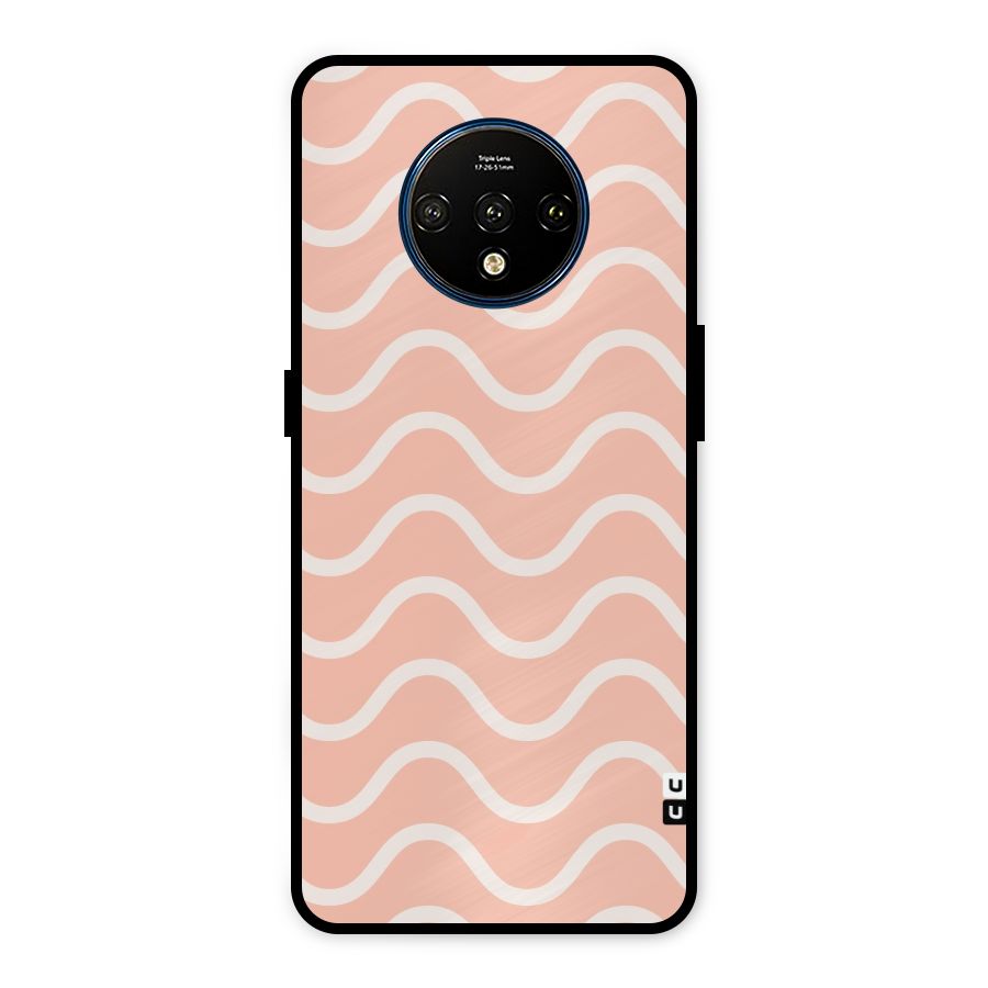 Pastel Peach Waves Metal Back Case for OnePlus 7T