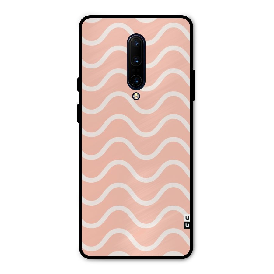 Pastel Peach Waves Metal Back Case for OnePlus 7 Pro