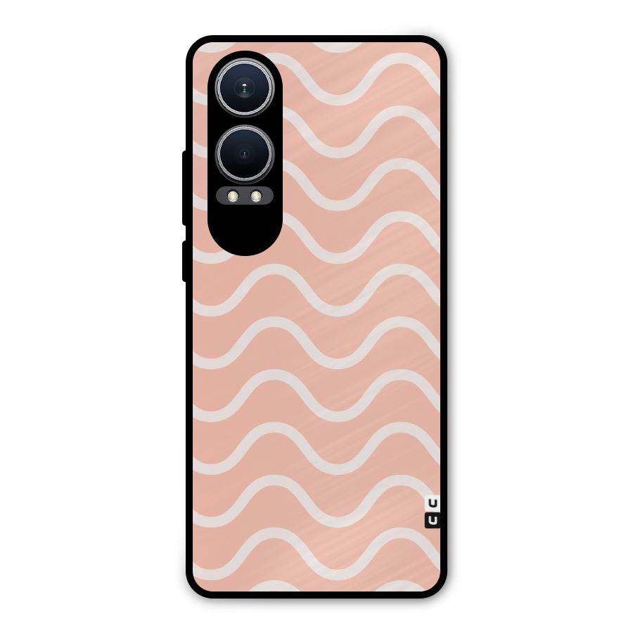 Pastel Peach Waves Metal Back Case for OnePlus Nord CE4 Lite