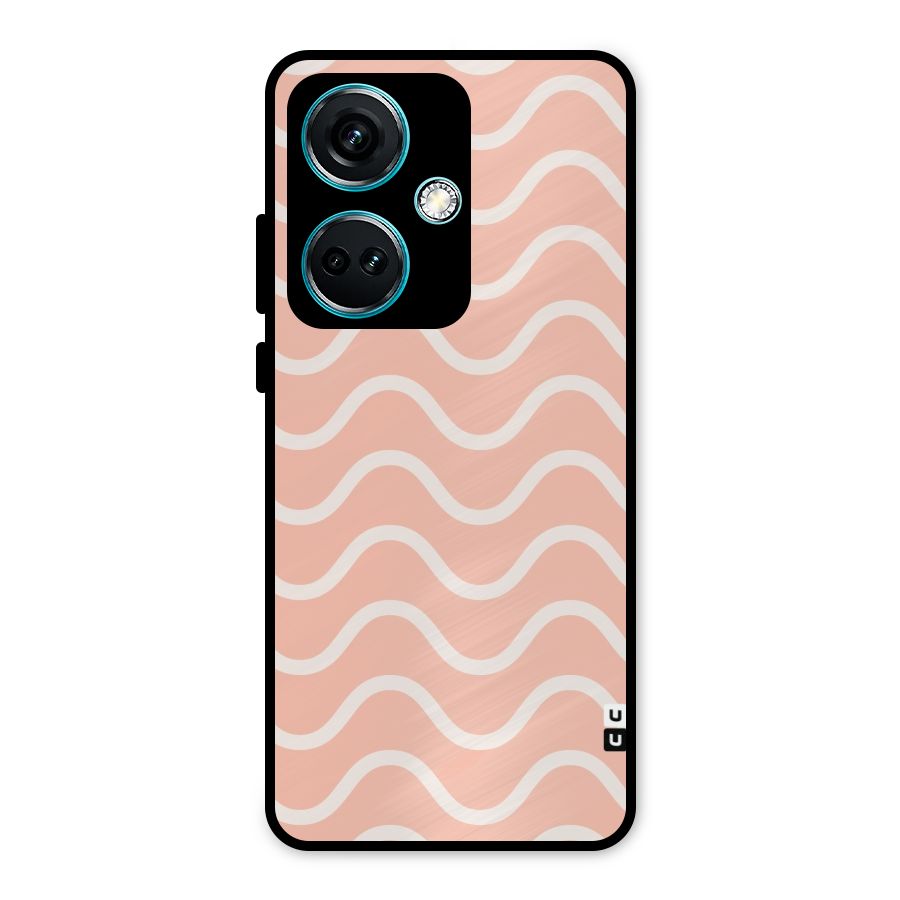 Pastel Peach Waves Metal Back Case for OnePlus Nord CE 3 5G