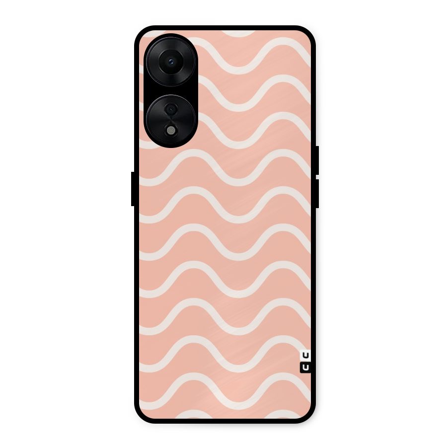 Pastel Peach Waves Metal Back Case for Oppo A78 5G