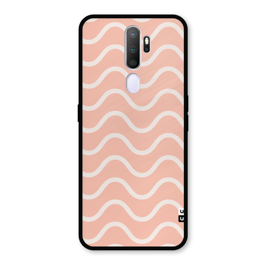 Pastel Peach Waves Metal Back Case for Oppo A9 (2020)