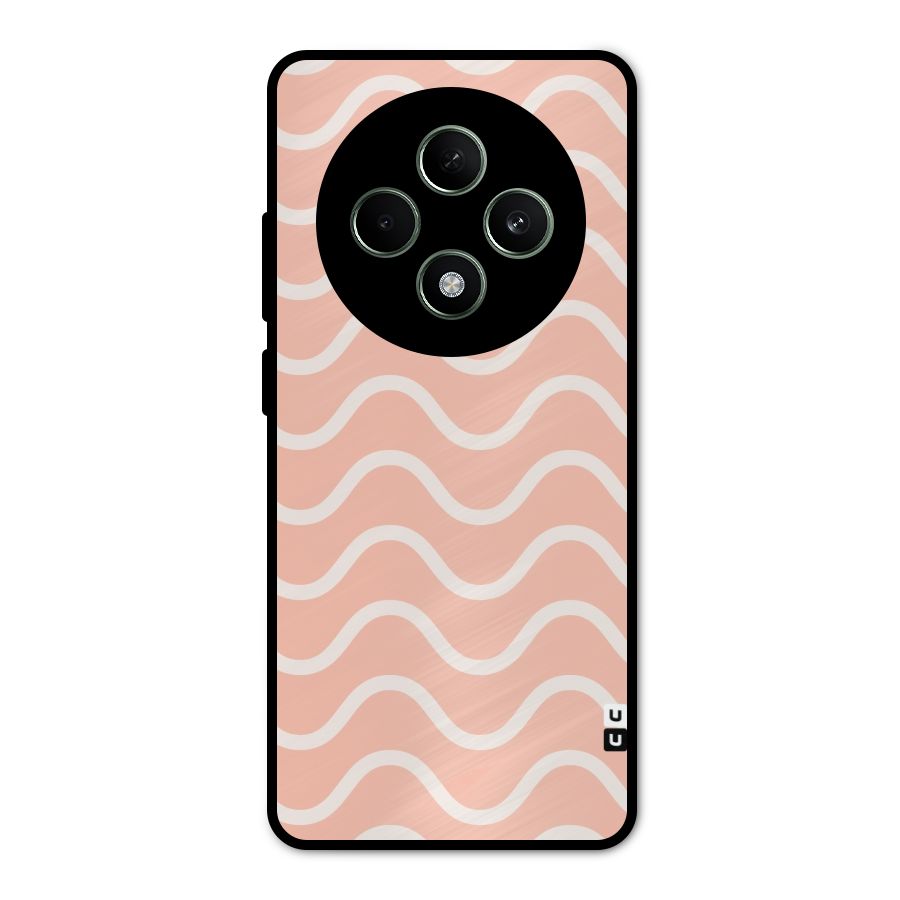 Pastel Peach Waves Metal Back Case for Oppo F27