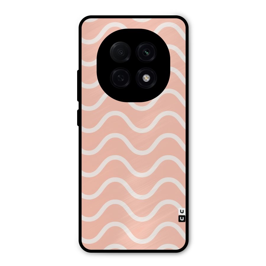 Pastel Peach Waves Metal Back Case for Oppo F29 Pro