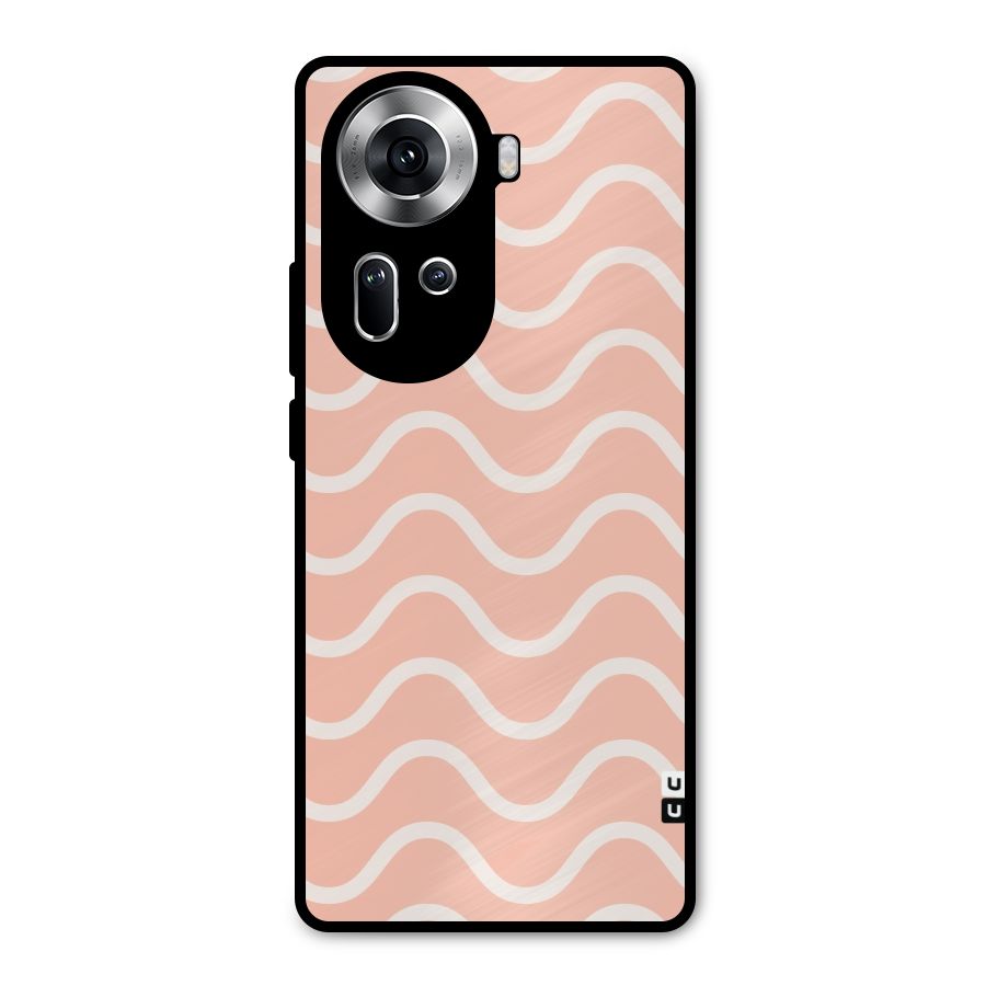 Pastel Peach Waves Metal Back Case for Oppo Reno11 5G