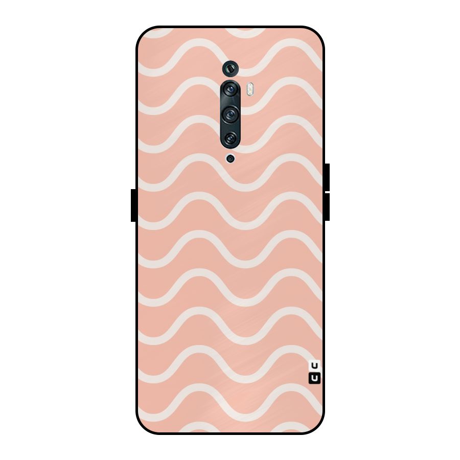 Pastel Peach Waves Metal Back Case for Oppo Reno2 F