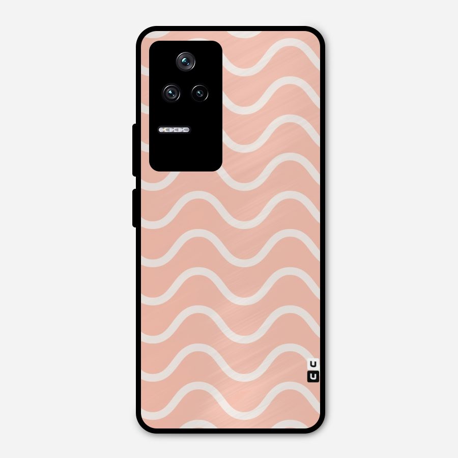 Pastel Peach Waves Metal Back Case for Poco F4 5G