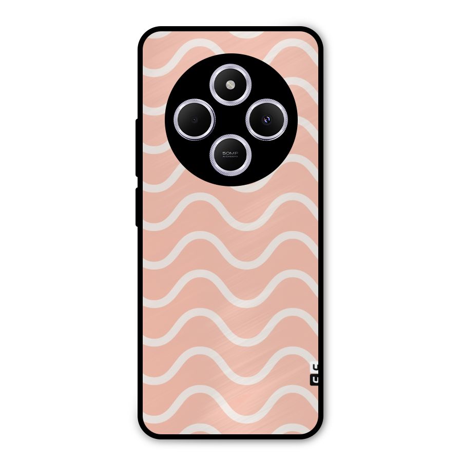 Pastel Peach Waves Metal Back Case for Poco M7