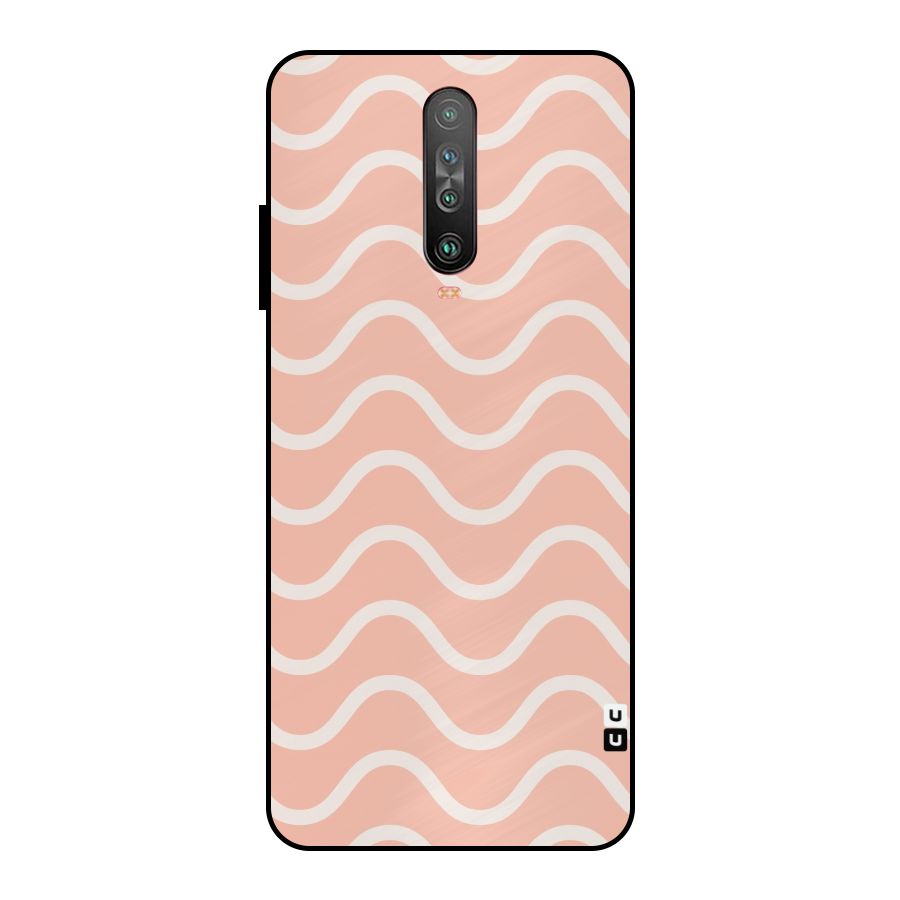 Pastel Peach Waves Metal Back Case for Poco X2