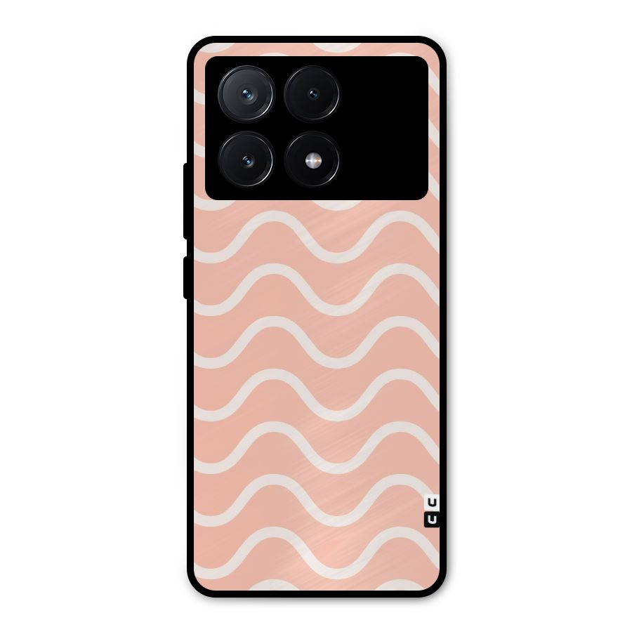 Pastel Peach Waves Metal Back Case for Poco X6 Pro