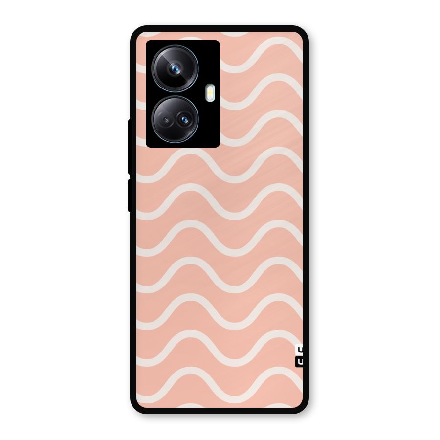 Pastel Peach Waves Metal Back Case for Realme 10 Pro Plus
