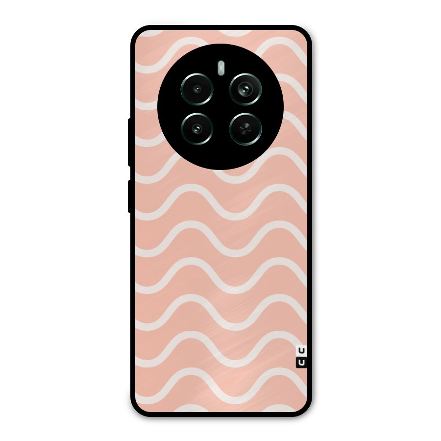 Pastel Peach Waves Metal Back Case for Realme 12 Pro Plus