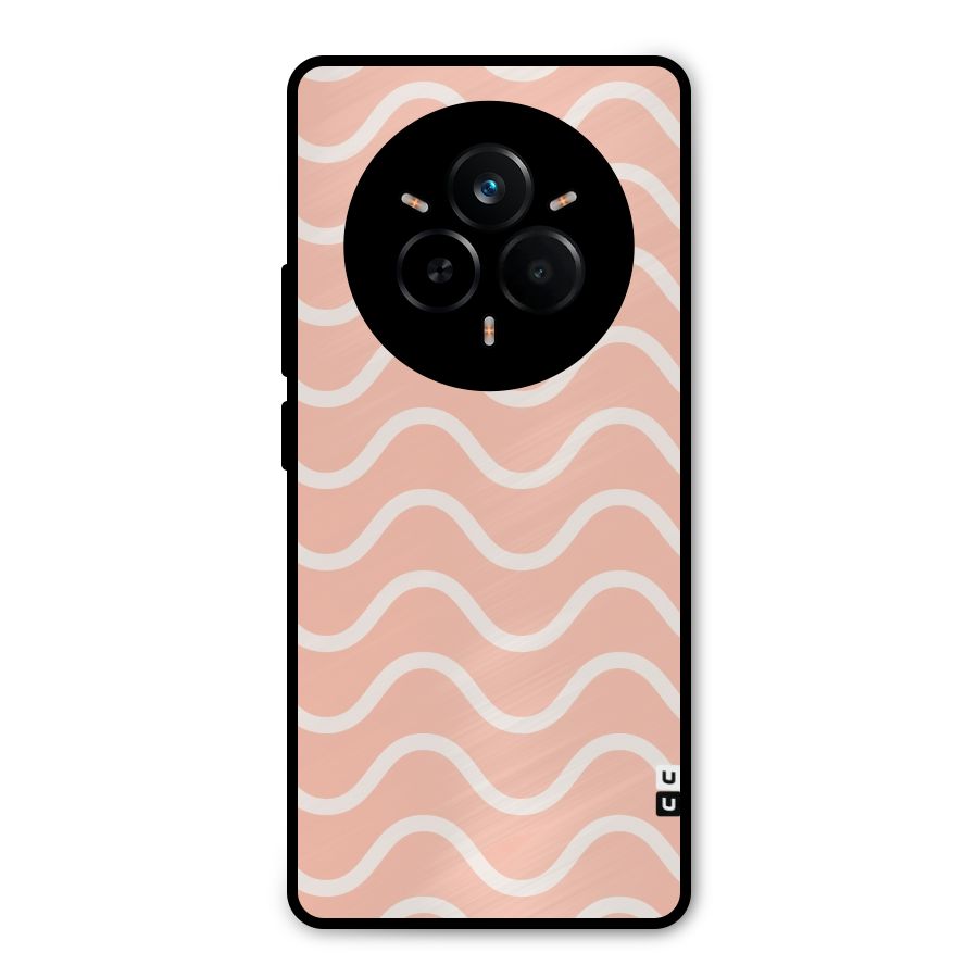 Pastel Peach Waves Metal Back Case for Realme 14 Pro Plus