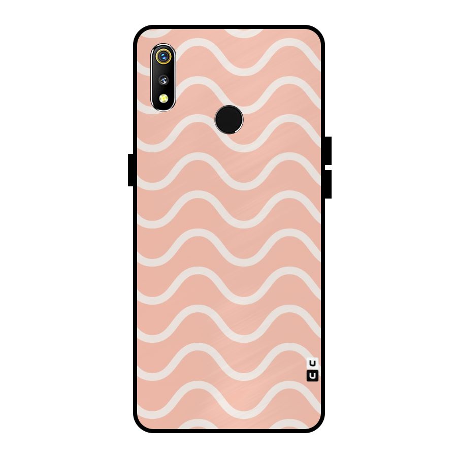 Pastel Peach Waves Metal Back Case for Realme 3i