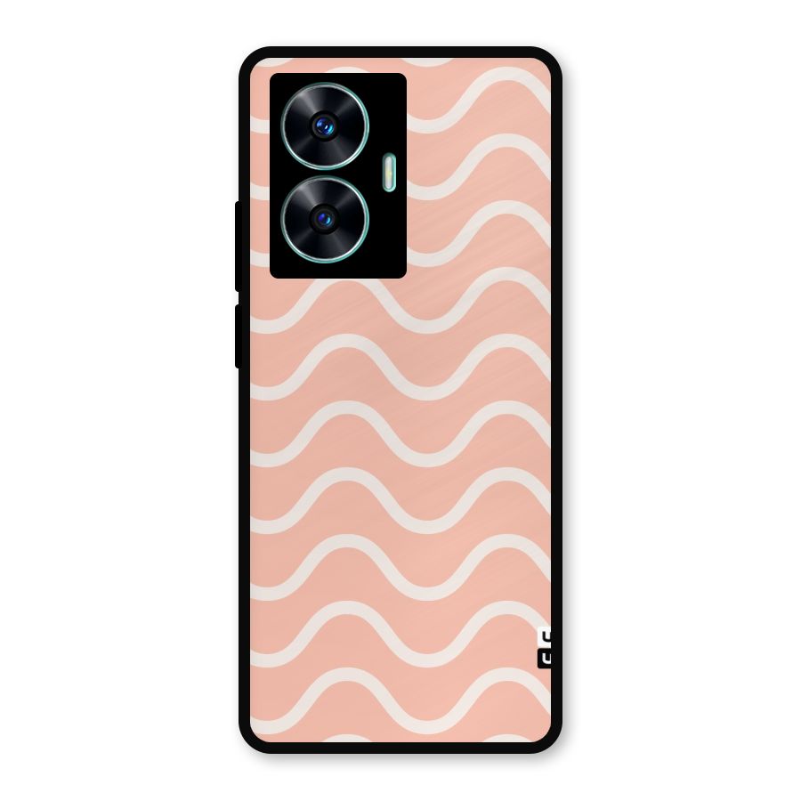 Pastel Peach Waves Metal Back Case for Realme C55