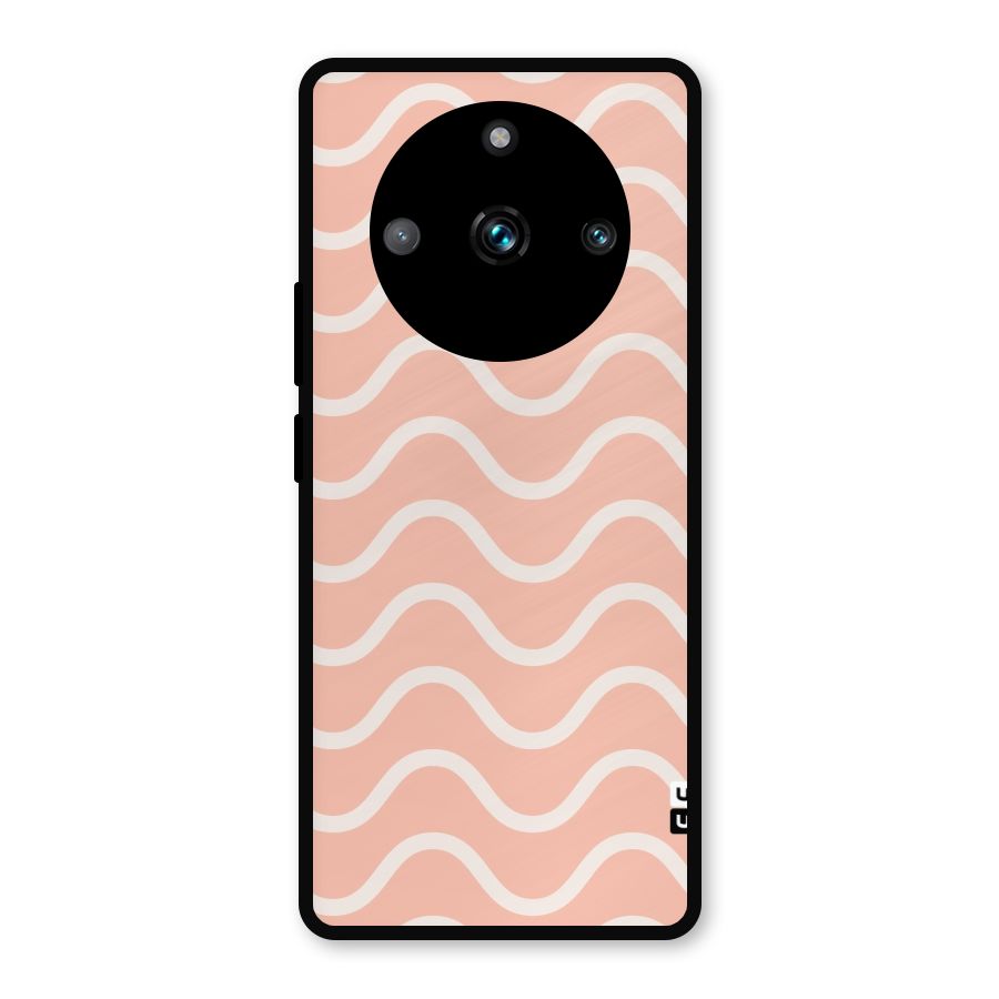 Pastel Peach Waves Metal Back Case for Realme Narzo 60 Pro