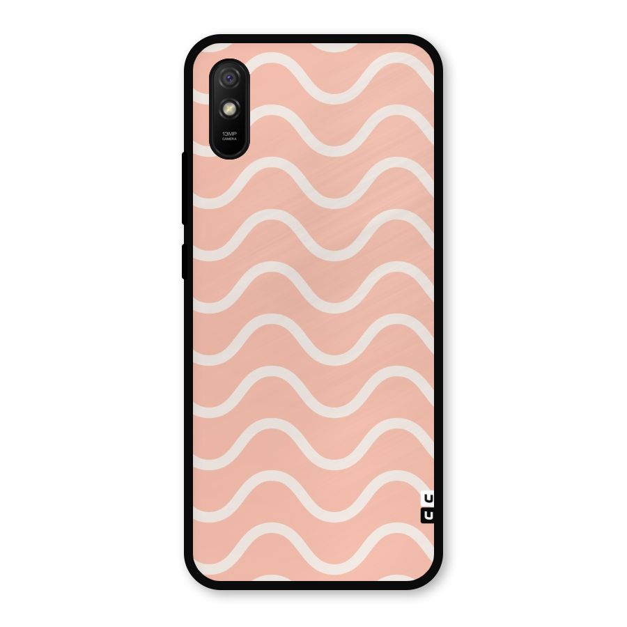 Pastel Peach Waves Metal Back Case for Redmi 9i