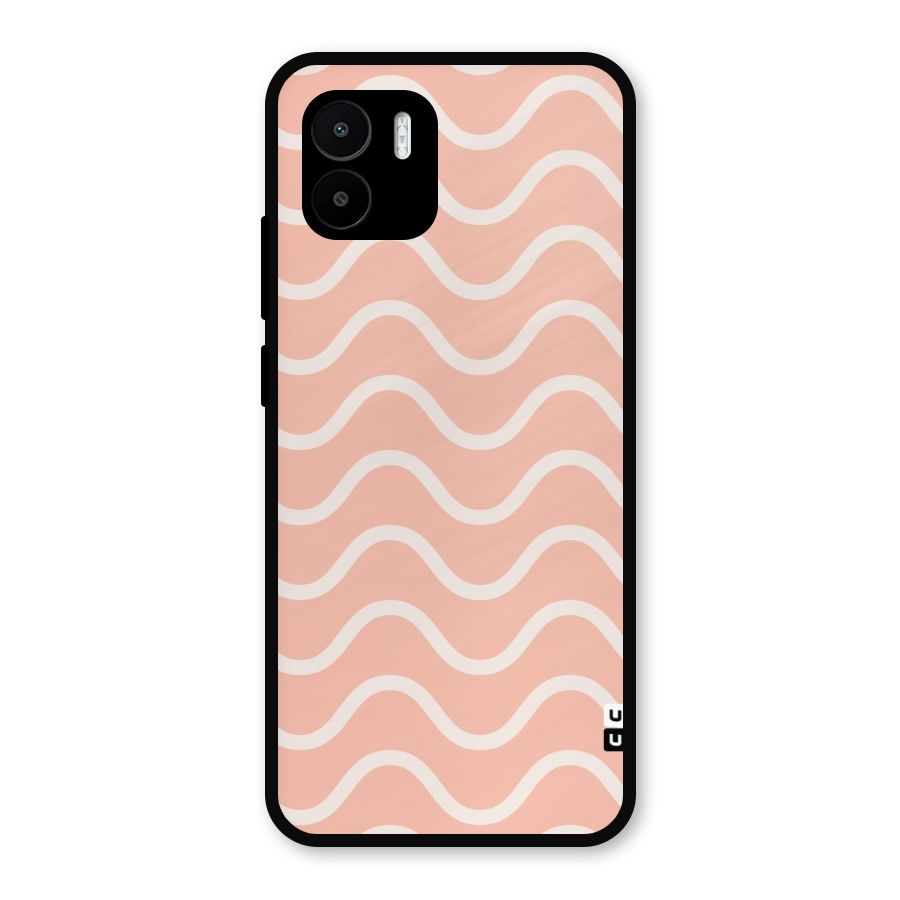 Pastel Peach Waves Metal Back Case for Redmi A2
