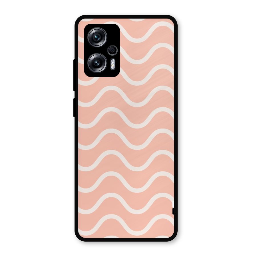 Pastel Peach Waves Metal Back Case for Redmi K50i