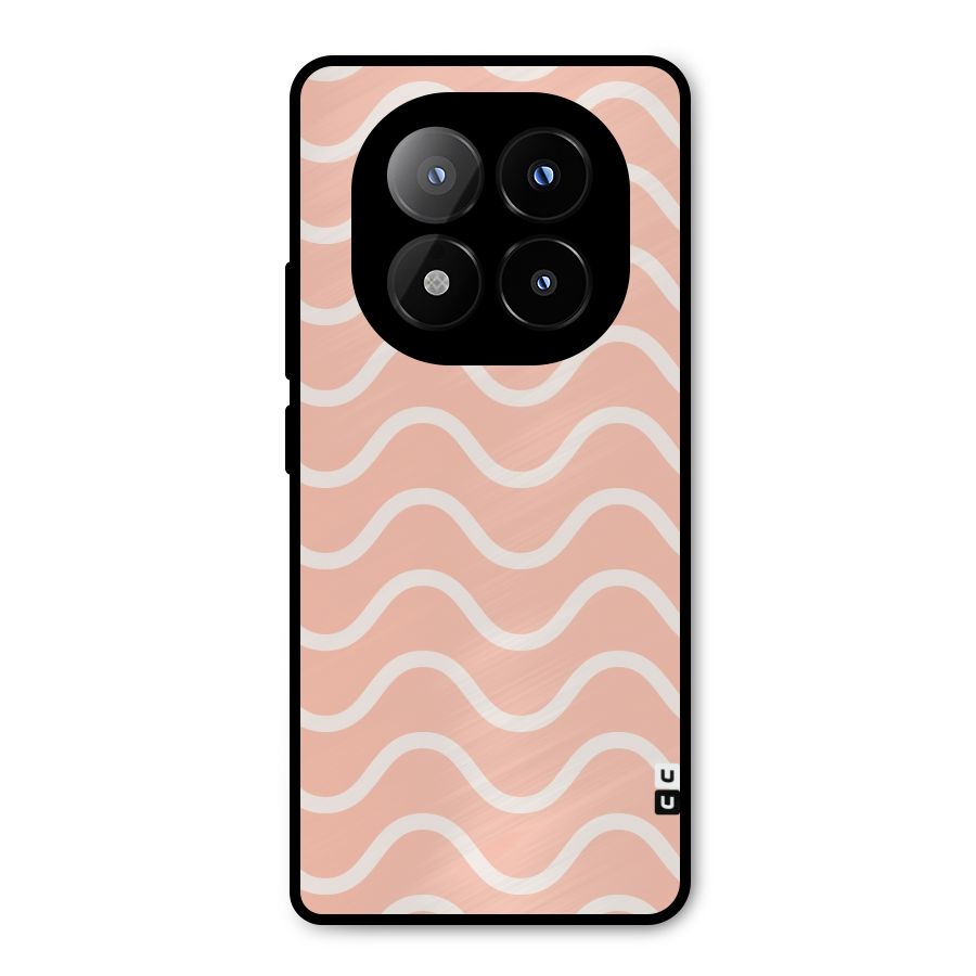 Pastel Peach Waves Metal Back Case for Redmi Note 14 Pro Plus 5G