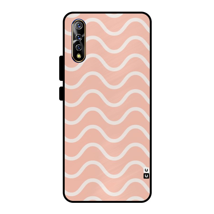 Pastel Peach Waves Metal Back Case for Vivo S1