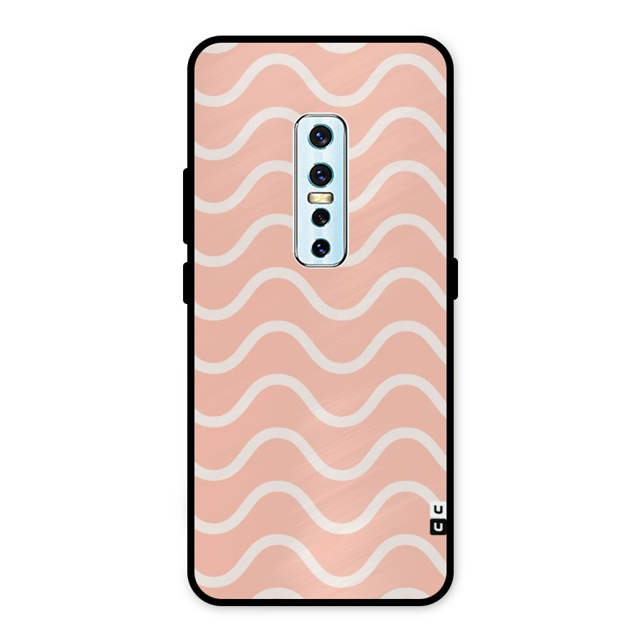 Pastel Peach Waves Metal Back Case for Vivo V17 Pro