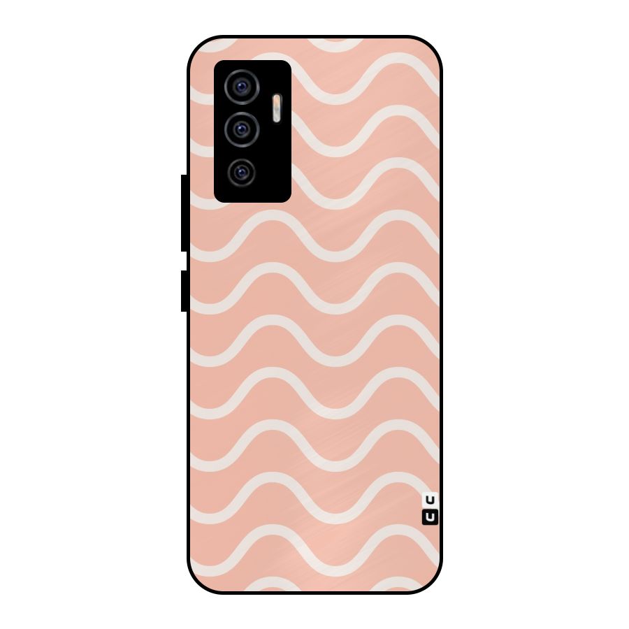 Pastel Peach Waves Metal Back Case for Vivo V23e