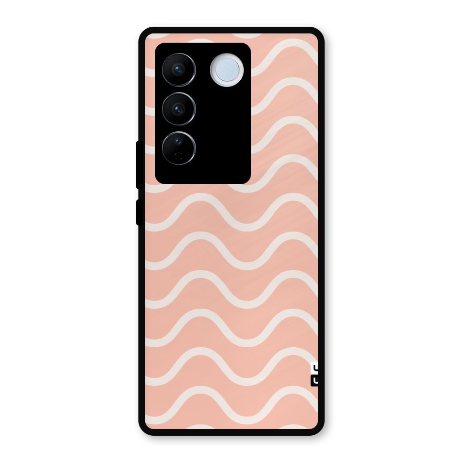 Pastel Peach Waves Metal Back Case for Vivo V27