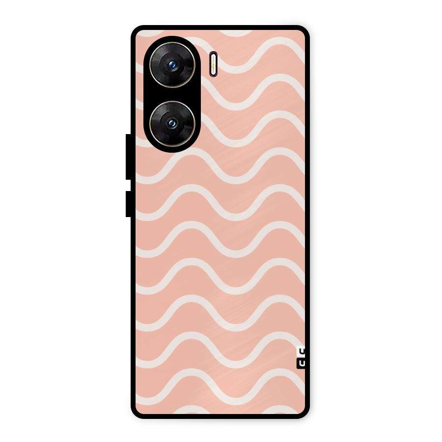 Pastel Peach Waves Metal Back Case for Vivo V29e