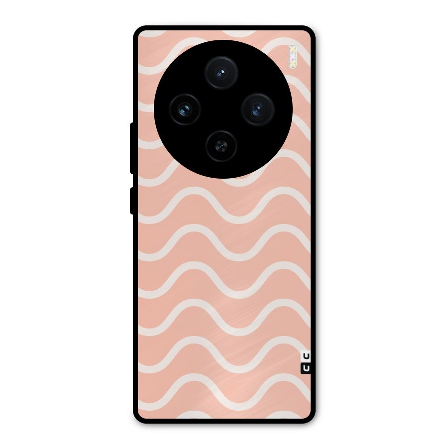 Pastel Peach Waves Metal Back Case for Vivo X100