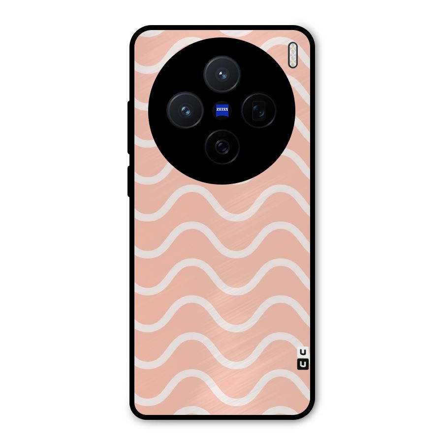 Pastel Peach Waves Metal Back Case for Vivo X200