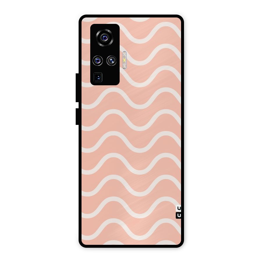 Pastel Peach Waves Metal Back Case for Vivo X50 Pro