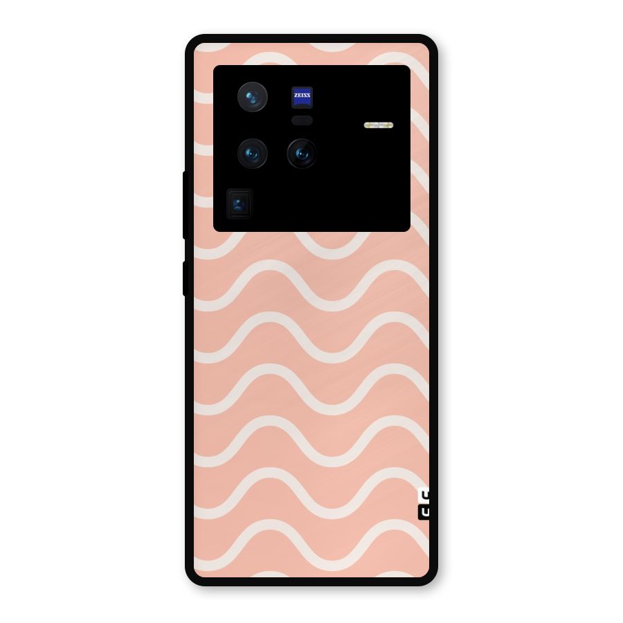 Pastel Peach Waves Metal Back Case for Vivo X80 Pro